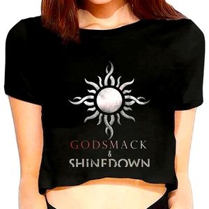 Godsmack/ Shinedown 
Women/Youth Girls Tops Short Sleeve Crop top
 (t-shirt)